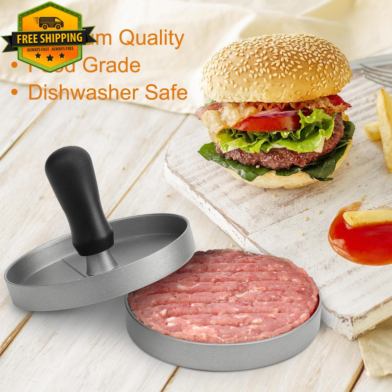 Burger Press With 150 Patty Papers Non Stick Aluminum Hamburger Maker BBQ Tool gallery