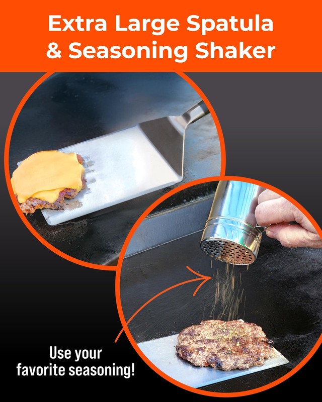 Smash Burger Press Kit – 6.5 Inch Stainless Steel Hamburger Smasher Tool – He... gallery