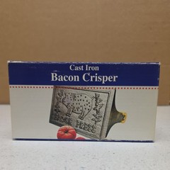 Heavyweight Cast Iron Bacon Press with Wooden Handle for Perfectly Crispy Bacon
