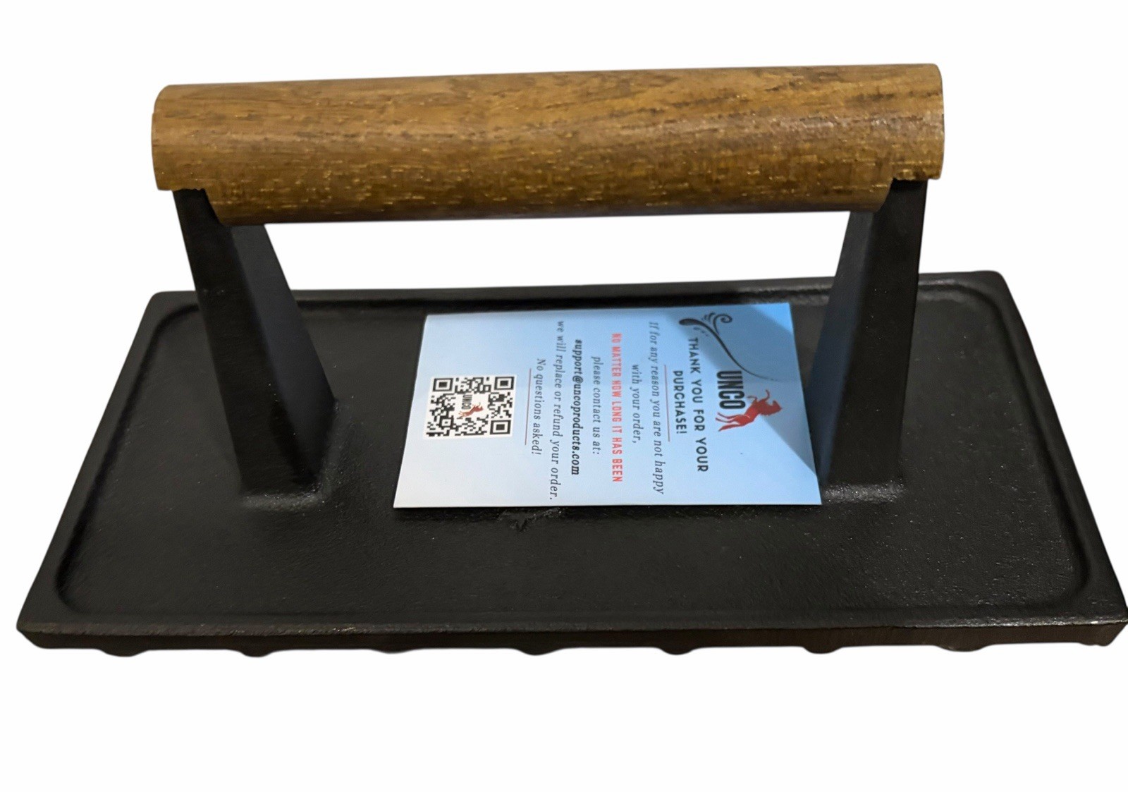 UNCO- Cast Iron Grill Press, 8.5 X 4.1 Inch, 2.6 Lbs, Burger Press for Griddle, gallery