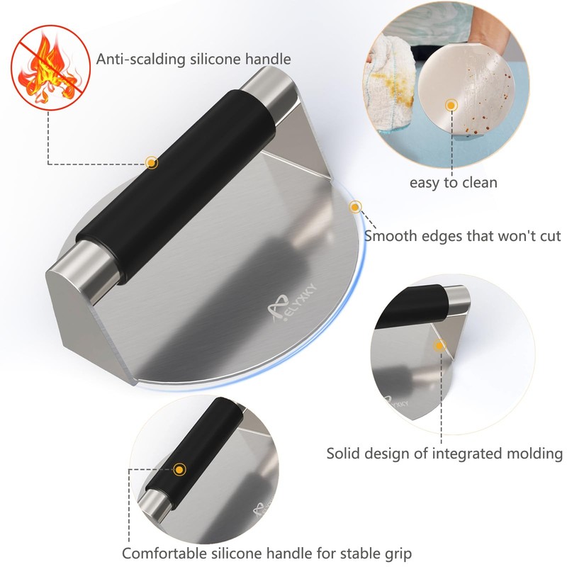 5.5 Inch Burger Press, Food Grade 304 Stainless Steel Hamburger Patty Maker w... gallery