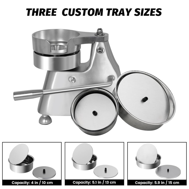 Commercial Burger Press - Heavy Duty Stainless Steel with 3 Molds & 1200 Papers gallery