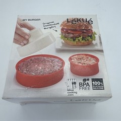 Lekue My Burger Stuffed Hamburger Patty Maker NEW Red BPA Free Silicone