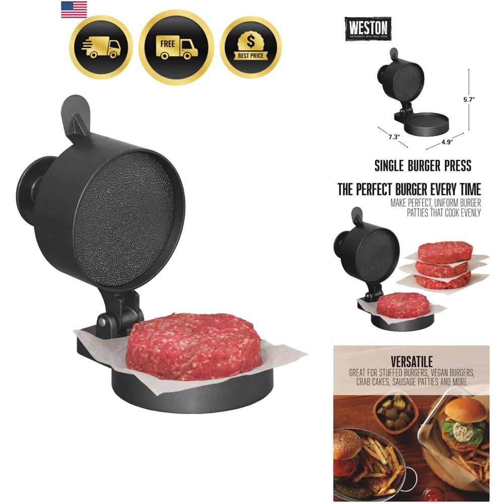 Burger Press, Makes 4 1/2" Diameter Patties for Hamburger, Crab Cakes, Sausag...