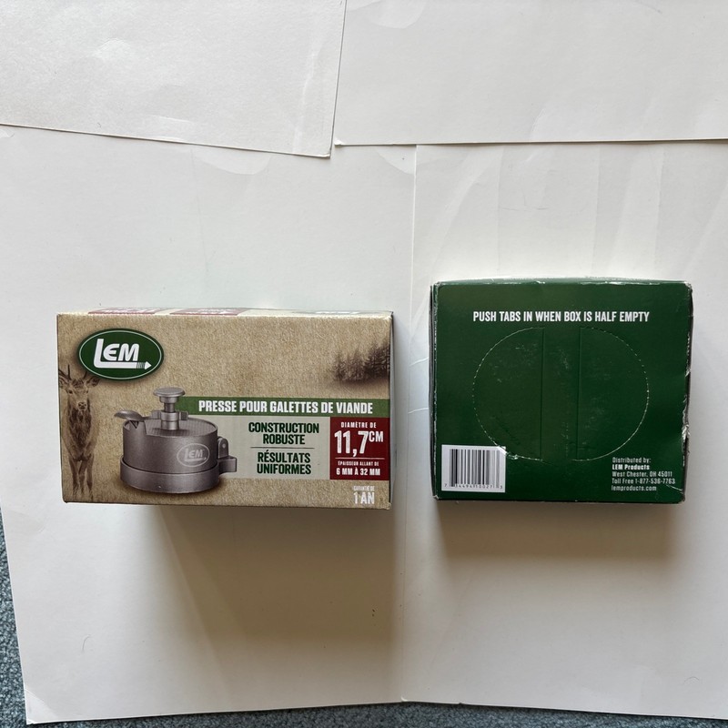 LEM HEAVEY DUTY BURGER PRESS/534 AND LEM 1000 CT. PLASTIC FREEZER SHEETS gallery