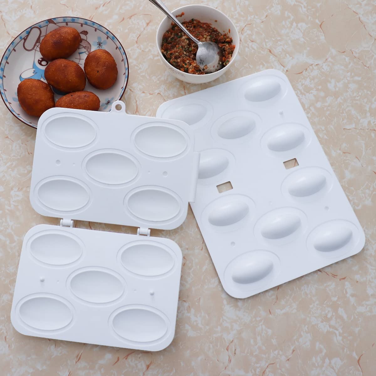 YINRONG Meatball Mold，Kibbeh Meatloaf Maker Press Manual Tool Durable DIY Pla... gallery