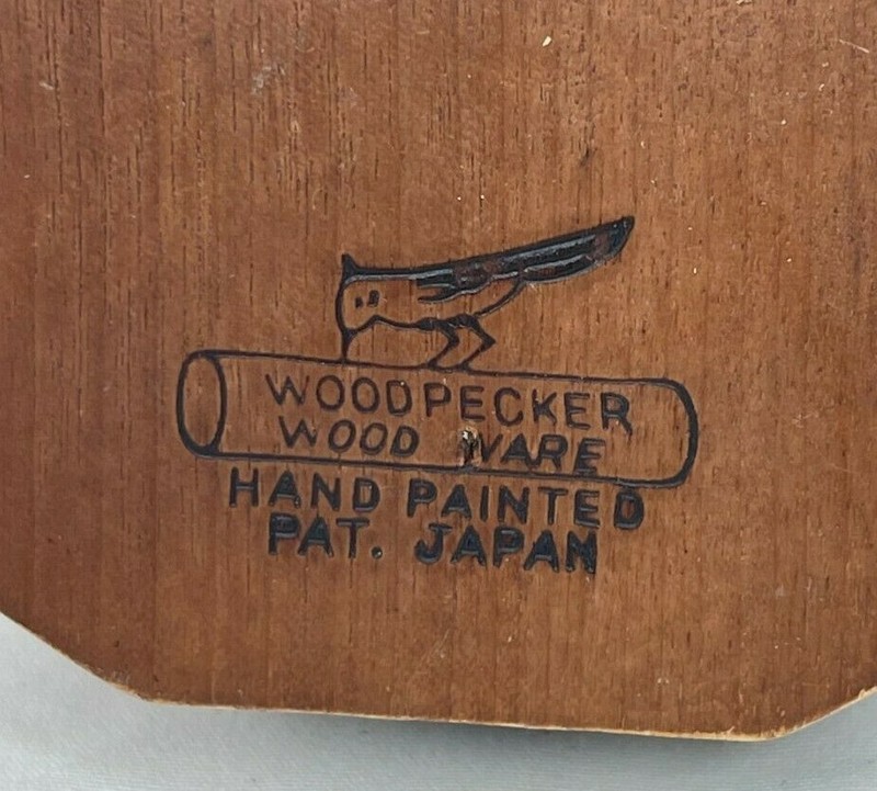 Vintage Wooden Hamburger Press MCM Wheat & Scrolls Japan Woodpecker Ware gallery