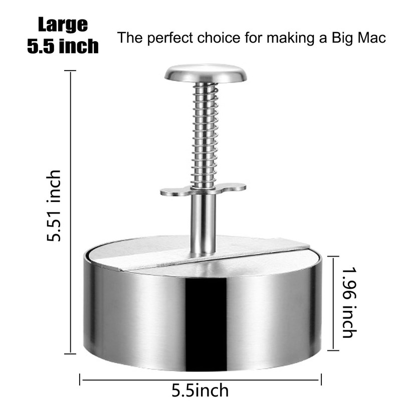 304 Stainless Steel Hamburger Press Patty Maker Meat Tool 5.5 Inch Round gallery