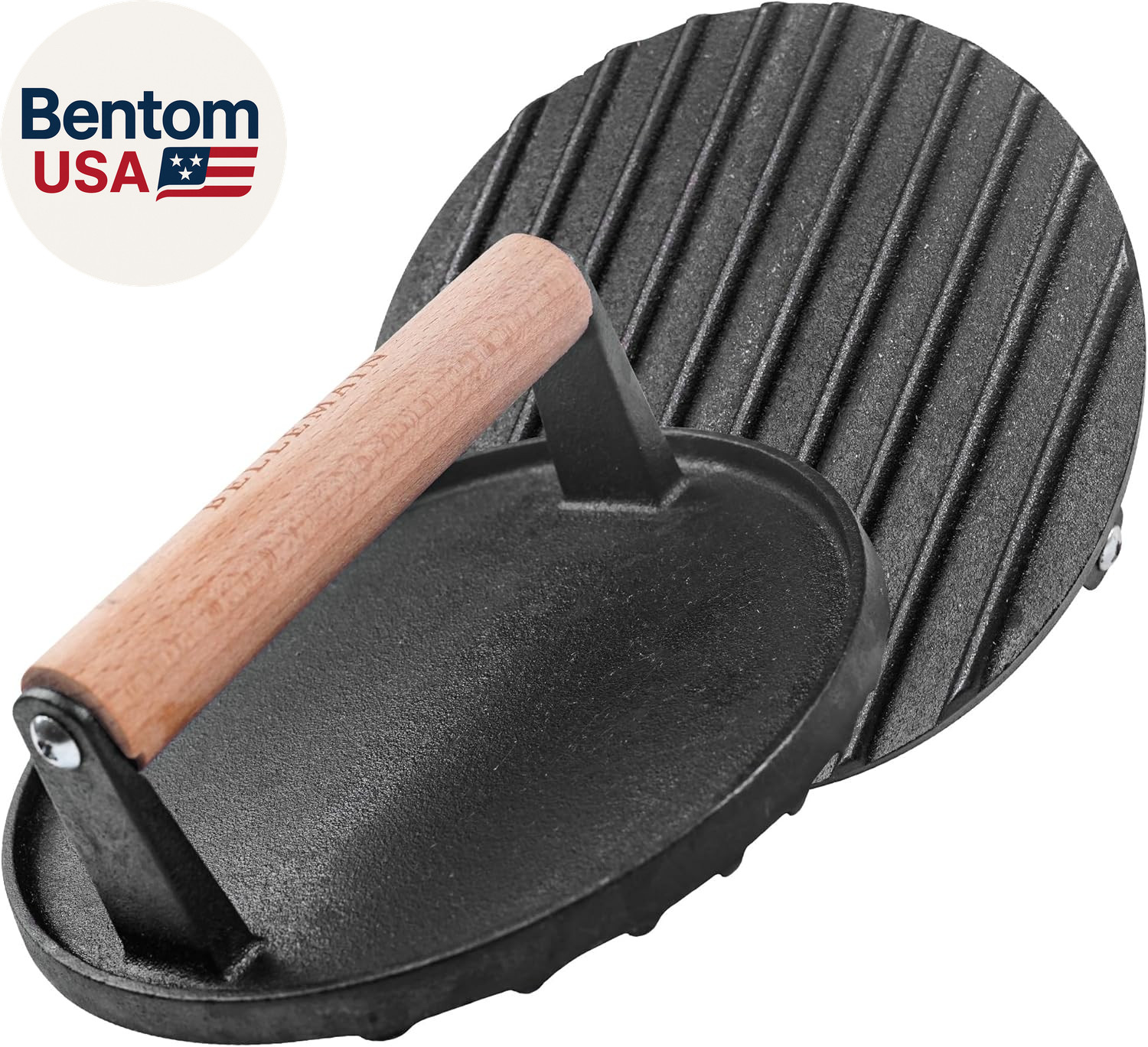 Heavy Duty Cast Iron Smash Burger Press 7" round Grill Press for Cooking Burgers gallery