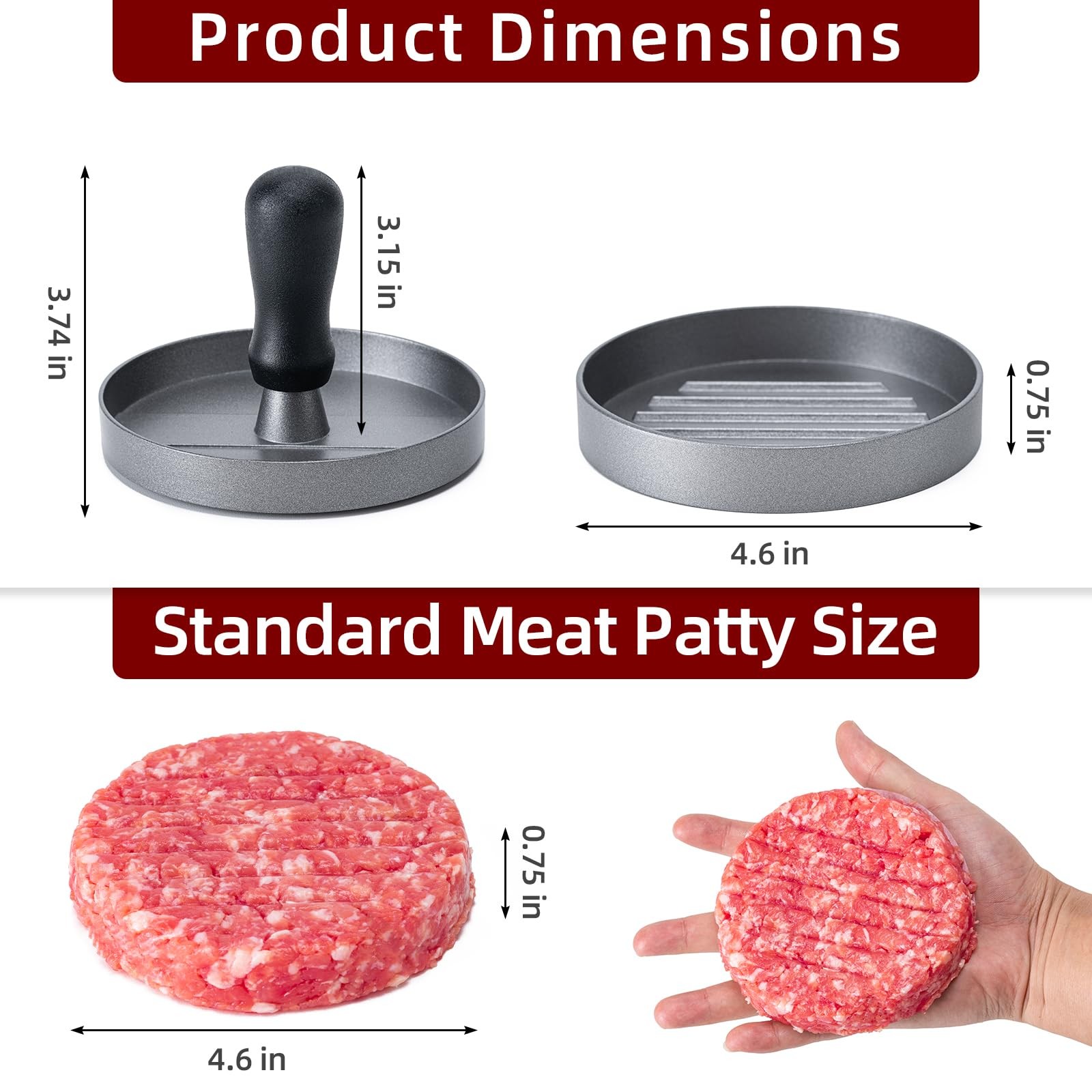 Yunzt Burger Press 100 Patty Papers Set,4.6 Makes 4.5" In Diameter Patties gallery