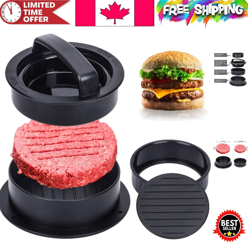 Multi-Functional Hamburger Patty Maker - Create Stuffed Burgers & Sliders Easily
