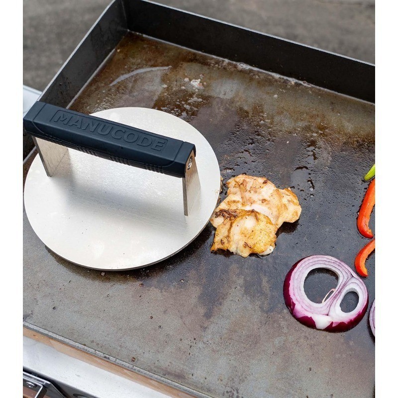 Stainless Steel Burger Smasher 3.25 LB – 8 Inch Steak Weight for Smash Burgers gallery