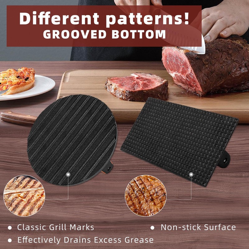 LWWTBS Burger Press HeavyDuty Cast Iron Smashed Meat Steak Weight Grill Gridd... gallery