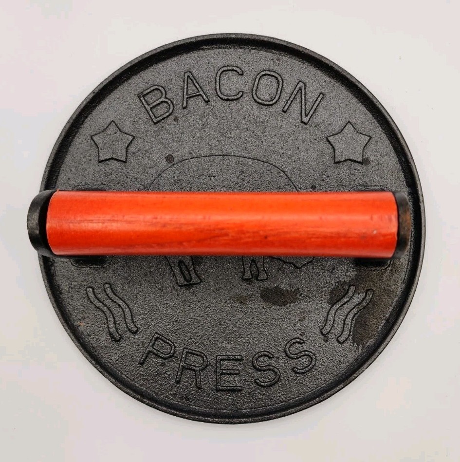 Bacon And Burger Meat Press Cast 7" Diameter Iron Gril Press gallery