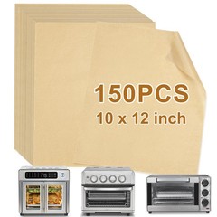 YQL 10×12 Inch 150PCS Disposable Air Fryer Liners, Inch, Brown