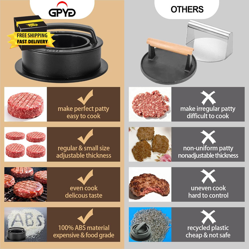 Burger Press Hamburger Patty Maker Slider Press Stuffed Burger Patty Press Regul gallery