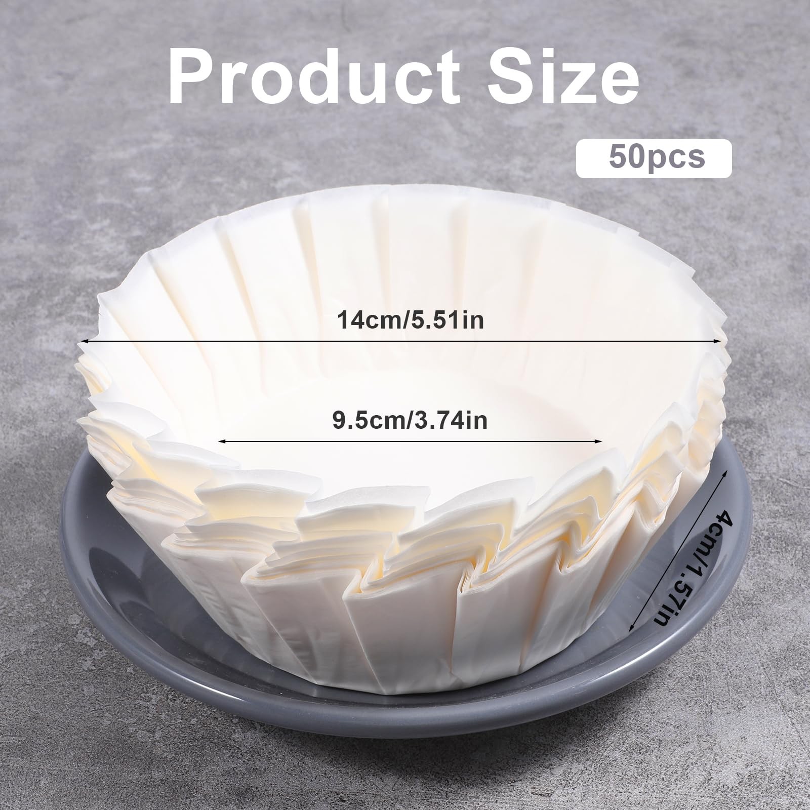 50 PCS Basques Cake Paper, 4 Inch Disposable Round Parchment 5.5in, White gallery