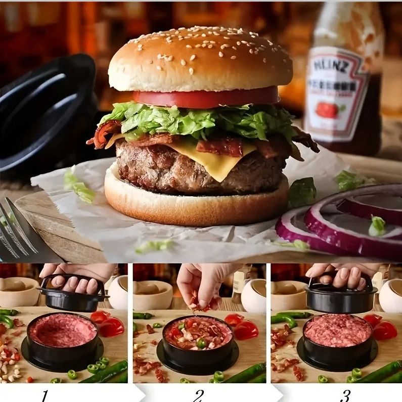 1 Set Non-stick Hamburger & Meat Pie Mold – Perfect for Kitchen and Home Cooking gallery