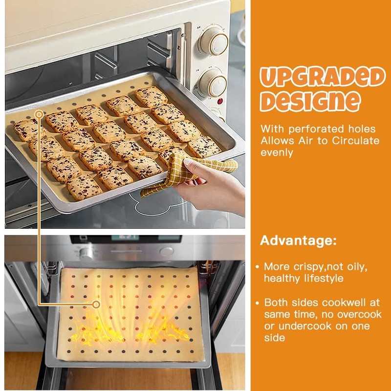Air Fryer Disposable Parchment Paper Liners: 150pcs 9x11inch, Unbleached gallery