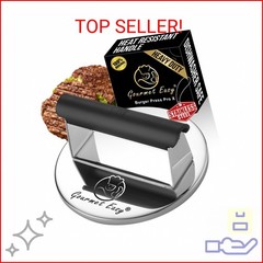 Smash Burger Press Stainless Steel, Burger Smasher for Griddle w/Heat Resistant