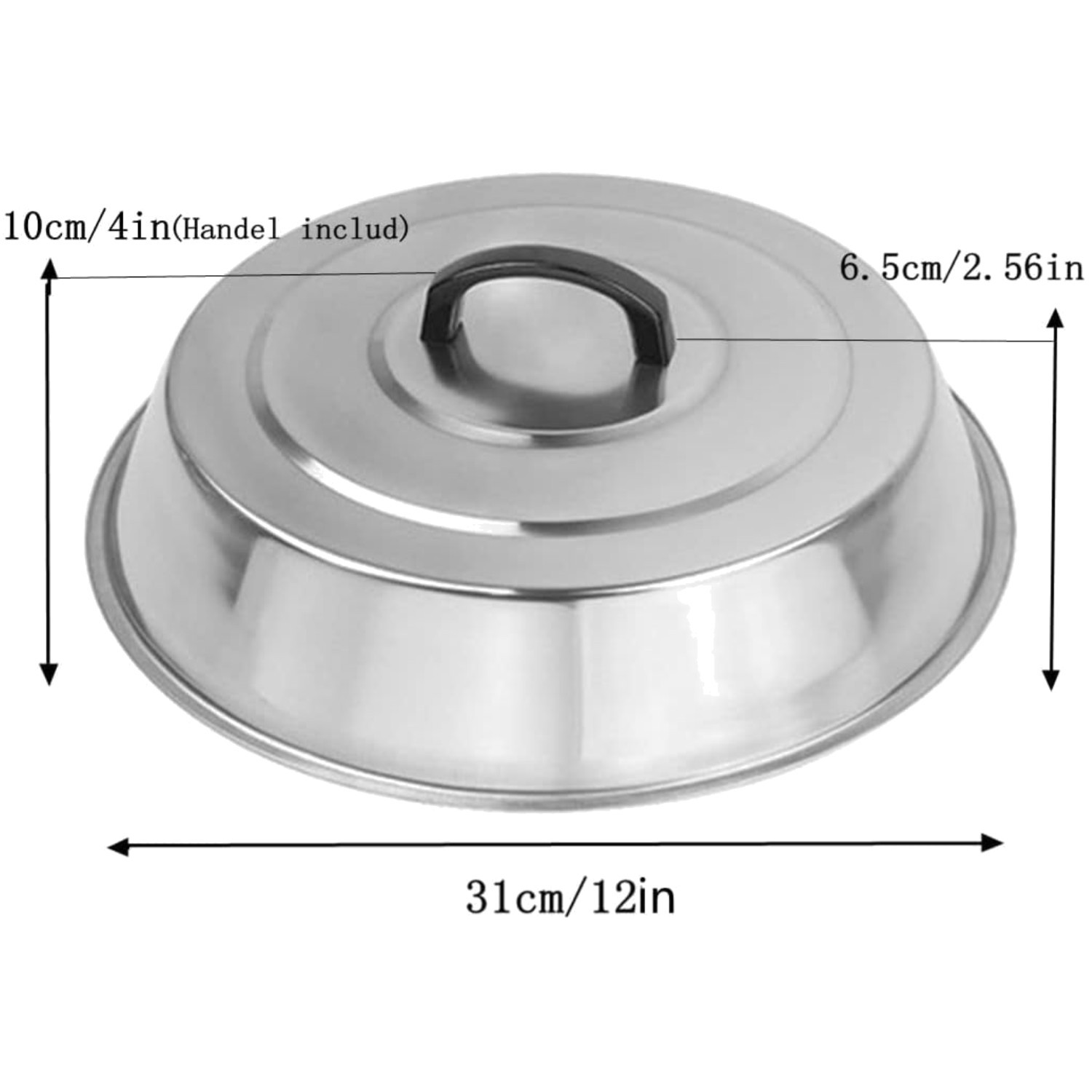 Durable Stainless Steel Wok Lid Pair - Heat Resistant Handle gallery