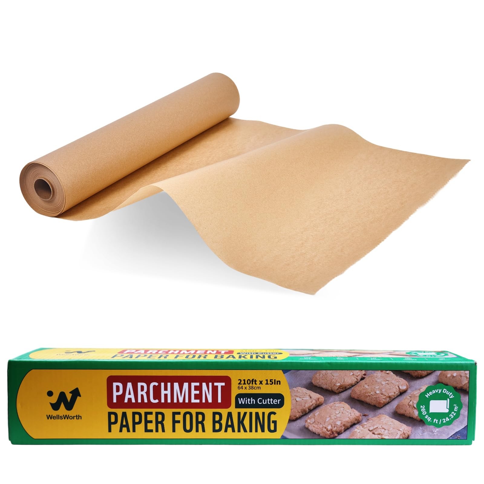 Unbleached Parchment Paper Roll, 15 in x 210 ft 15 * 210 260 sq gallery