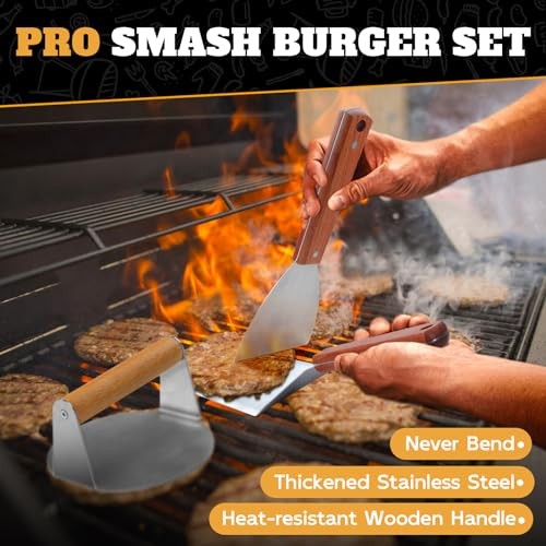 3PCS Set, Stainless Griddle Spatulas Set with Smash Burger Press kit gallery