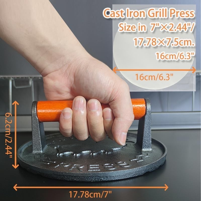 7 Inch Burger Smasher,Patty Smasher,Hamburger Smasher Press,Griddle Press, Bacon gallery