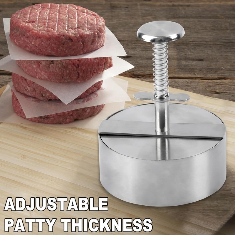 Burger Press Adjustable Hamburger Patty Maker Food Grade 304 Stainless Steel gallery