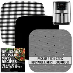 Reusable Mats Air Fryer Liners for Ultrean, 10.5 inches, Black