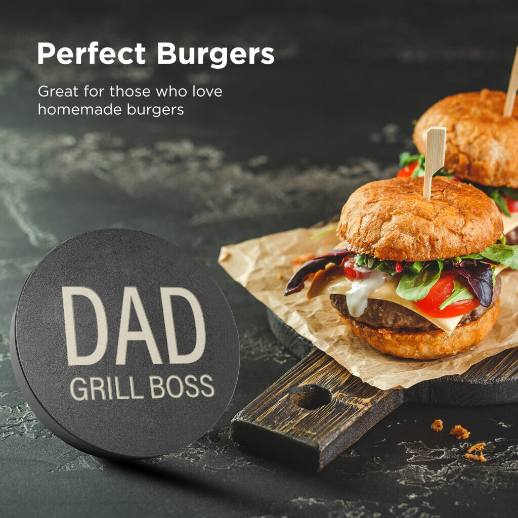 Grilling Gift for Dad Hamburger Press Patty Maker Burger Mold “Dad Grill Boss” gallery