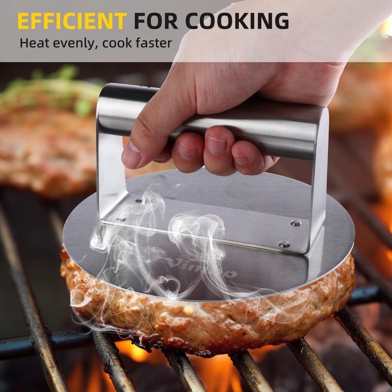 Smashed Burger Press Make Perfectly Crispy Smashed Burgers Stainless Steel Pr... gallery