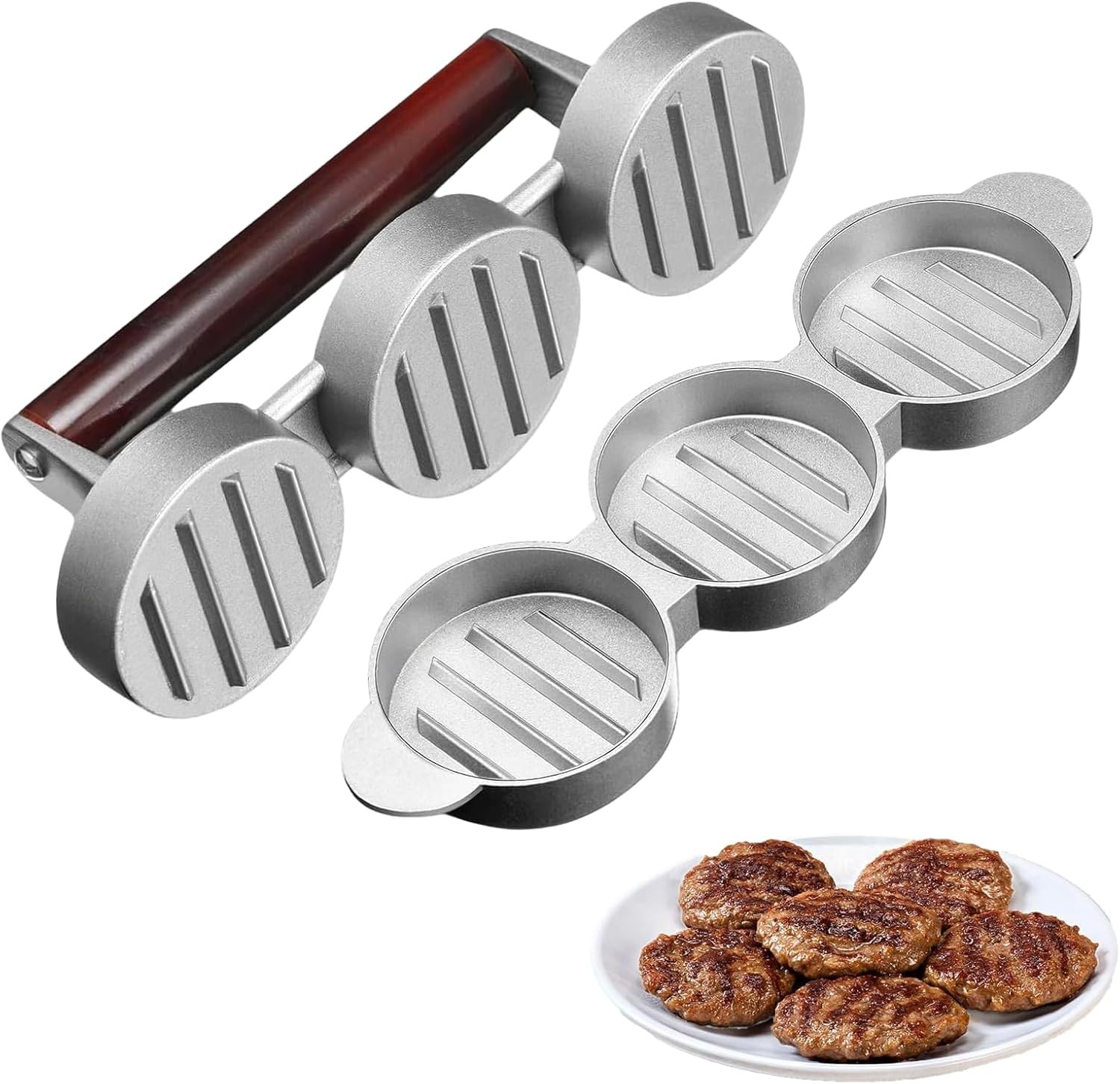 Mini Burger Press,Sausage Patty Press,Slider Burger Press to Make 3 Patties a... gallery