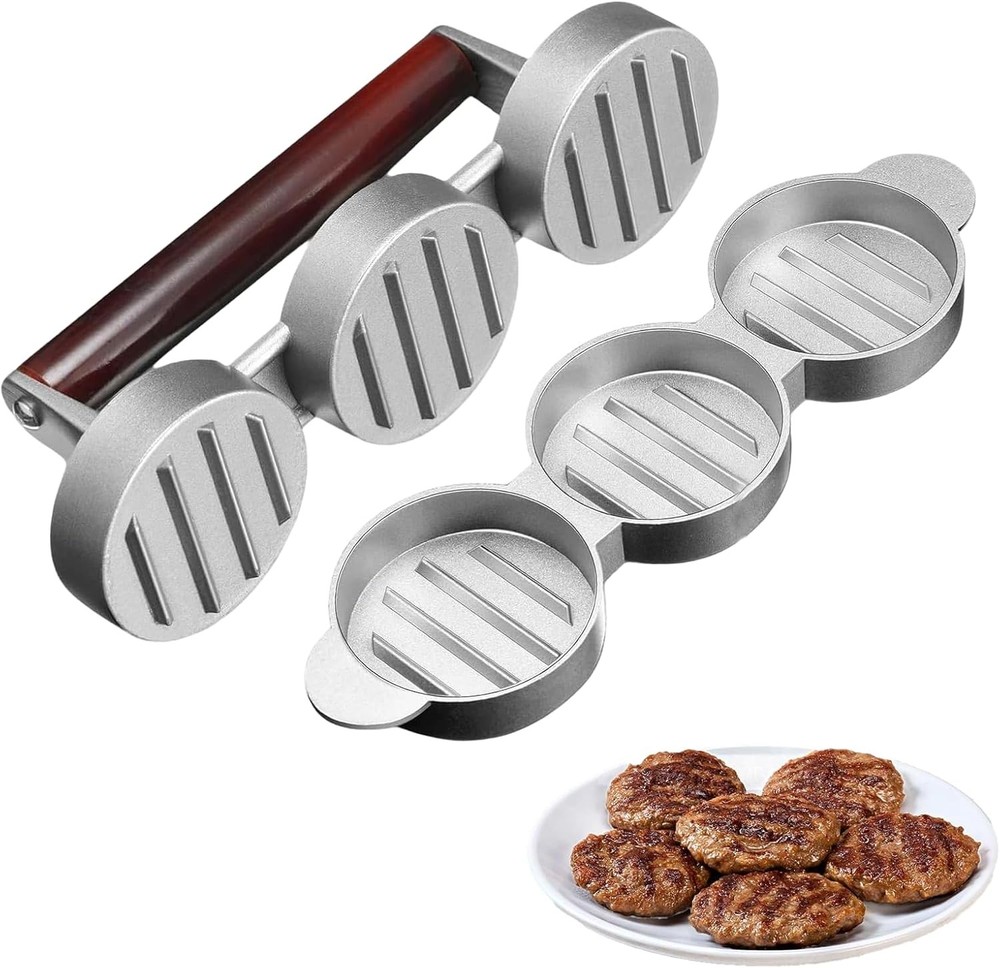 Mini Burger Press,Sausage Patty Press,Slider Burger Press to Make 3 Patties a...
