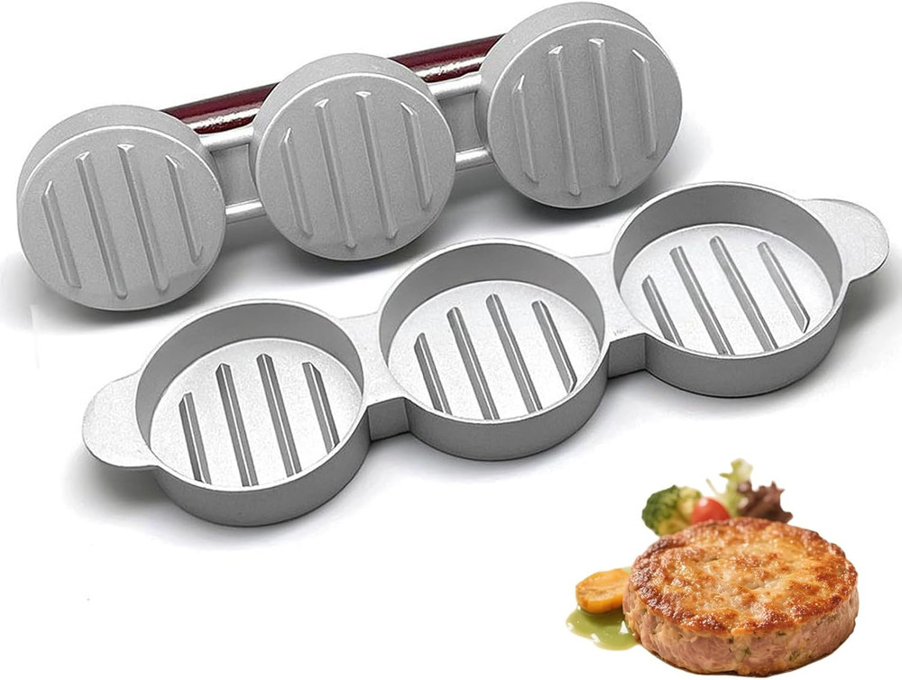 Sausage Patty Press,Mini Burger Press (Three 2.64-Inch Molds) Slider Burger Pres