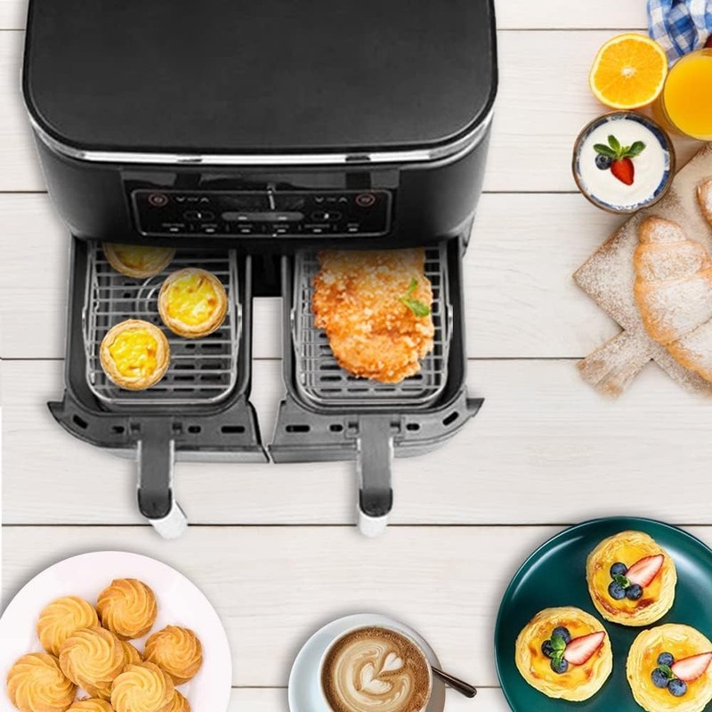 2pcs Air Fryer Rack Set with 100pcs 1, 2xRacks + 100xParchment Paper gallery