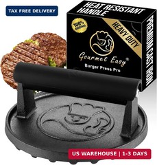 Smash Burger Press for Griddle, 2 lb Heavy Duty Burger Smasher Tool with Heat-Re