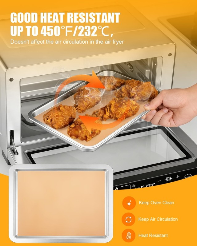 130PCs Air Fryer Paper For Gourmia Toaster Oven Digital Fryer, Burlywood gallery
