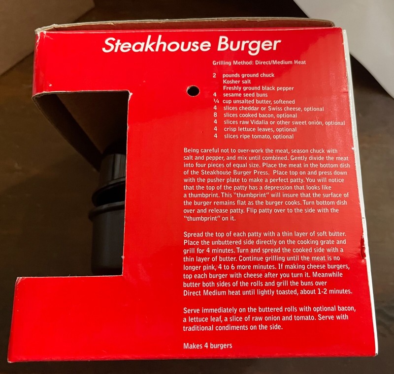 Grill Friends Steakhouse Burger Press 2005 NEW IN BOX. Never Used. gallery