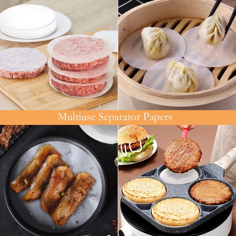Hamburger Patty Paper 5 inch Papers to Separate Pressed Patties 500 pcs Burge... gallery