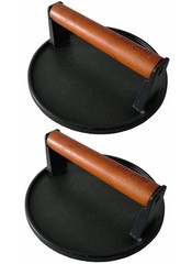 2Pack Burger Press 7.08″ Round,HeavyDuty Cast Iron Smash Burger Press Meat St…