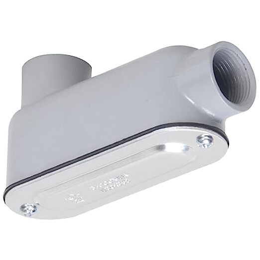 RLB200 Threaded LB Conduit Body, Die Cast Aluminum, Stamped Steel Cover, 2 2"