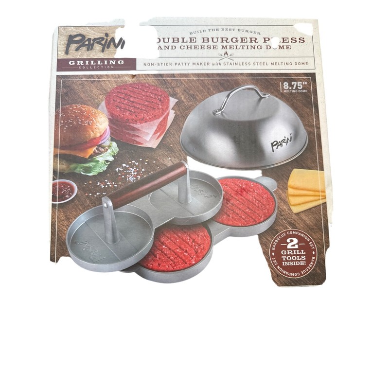 Parini grilling double cheese press and cheese melting dome 8.75 inches non stic gallery