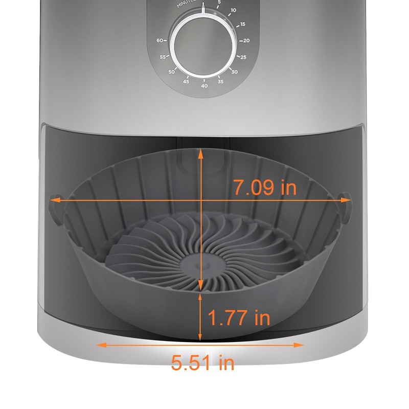 SIUDANGKA Silicone Air Fryer Liners Reusable for 1-2qt mini, Red&Blue&Grey gallery