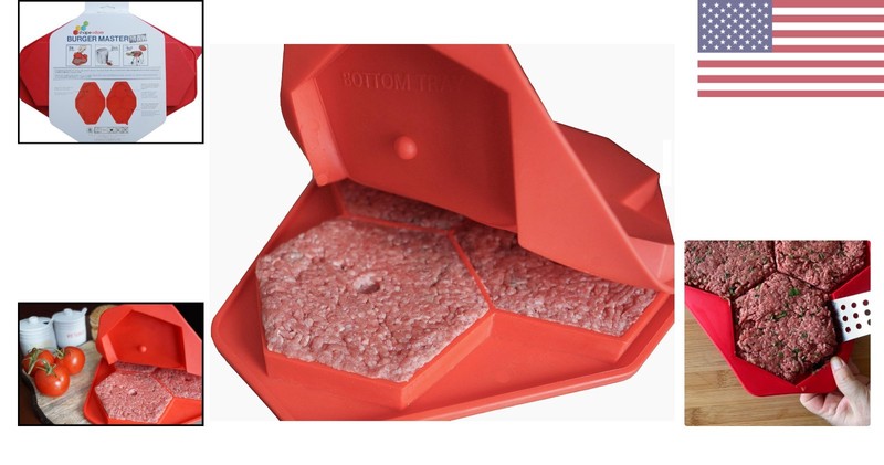 Perfectly Shaped Burger Press: 4-in-1 Functionality for Easy Meal Prep & Storage gallery
