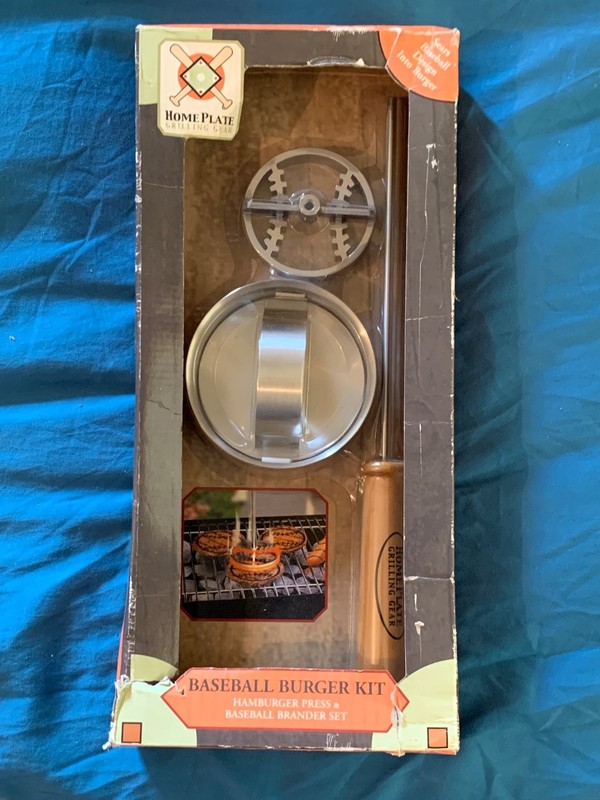 baseball shape burger press and brander set gallery
