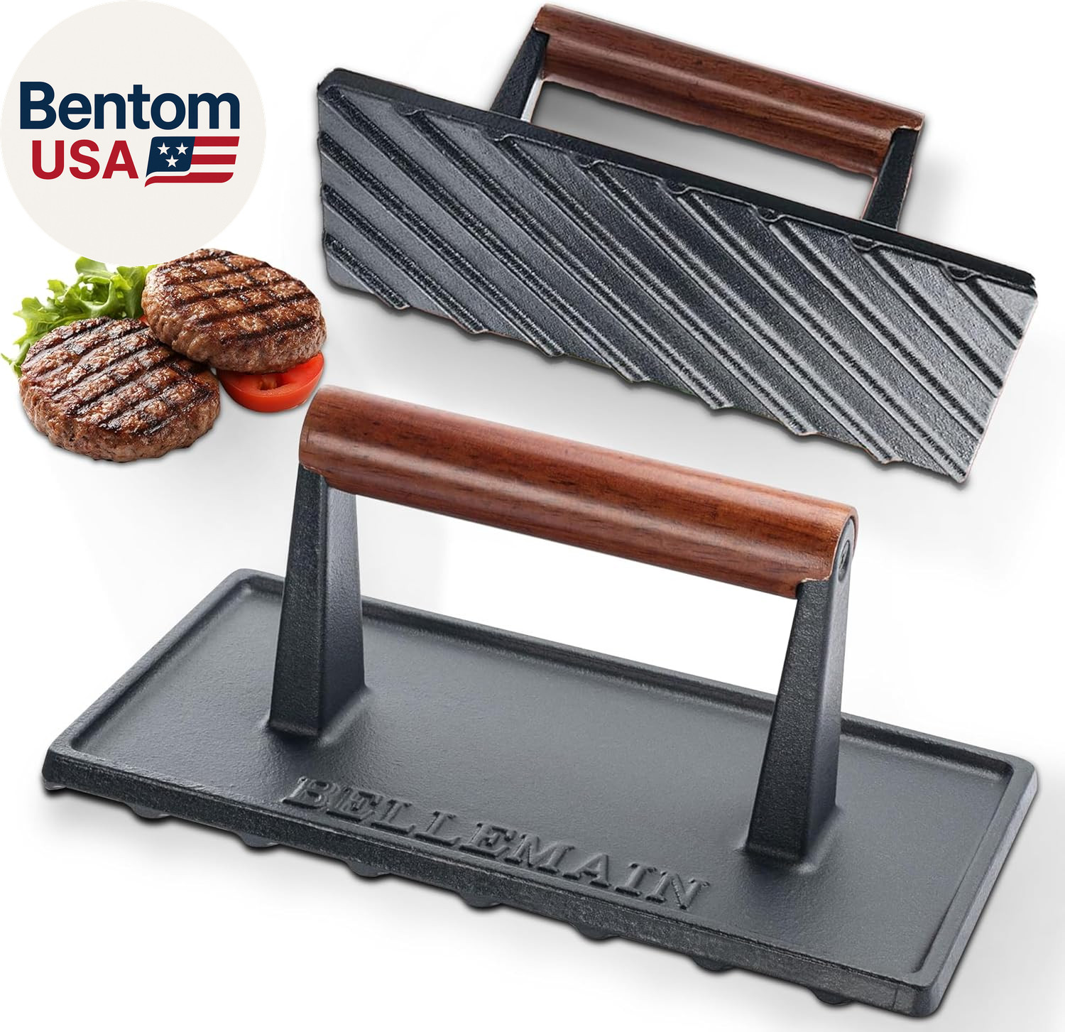 Bacon Press Rectangle | Heavy-Duty Cast Iron Grill Press for Perfectly Seared Ba gallery