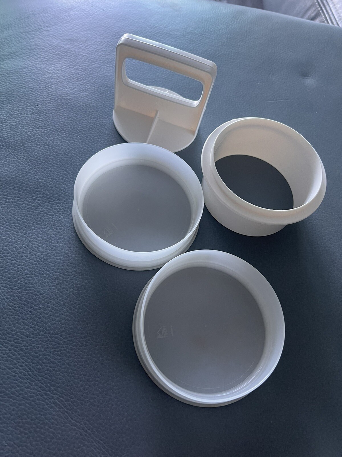 HAMBURGER PRESS WITH STORAGE FOR 2 BURGERS- FOOD GRADE PLASTIC gallery