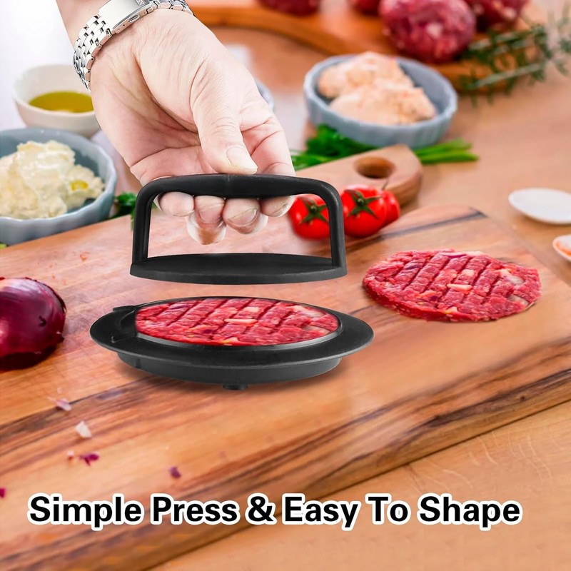 Burger Press Patty Maker, Round Non-Stick Stuffed Hamburger Press... gallery
