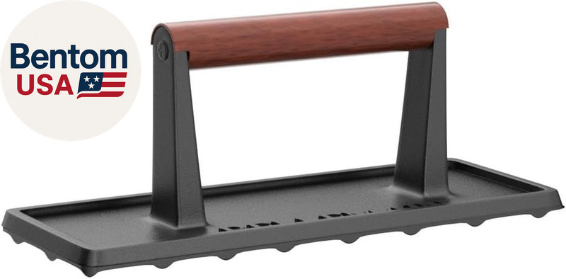 Bacon Press Rectangle | Heavy-Duty Cast Iron Grill Press for Perfectly Seared Ba gallery